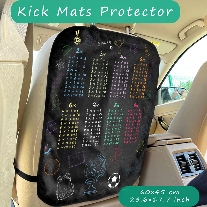 Multiplication Table Mat - 1pc Waterproof Car Seat Cover with