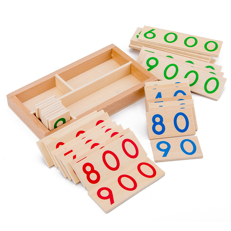 Multiplication Table Mat - Wooden Numbers Card 1-9000 Montessori Learning
