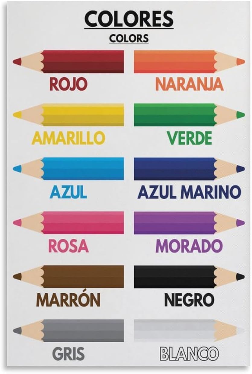 Kids Education Learning - 1p,Color Names for Kids, Spanish Language,