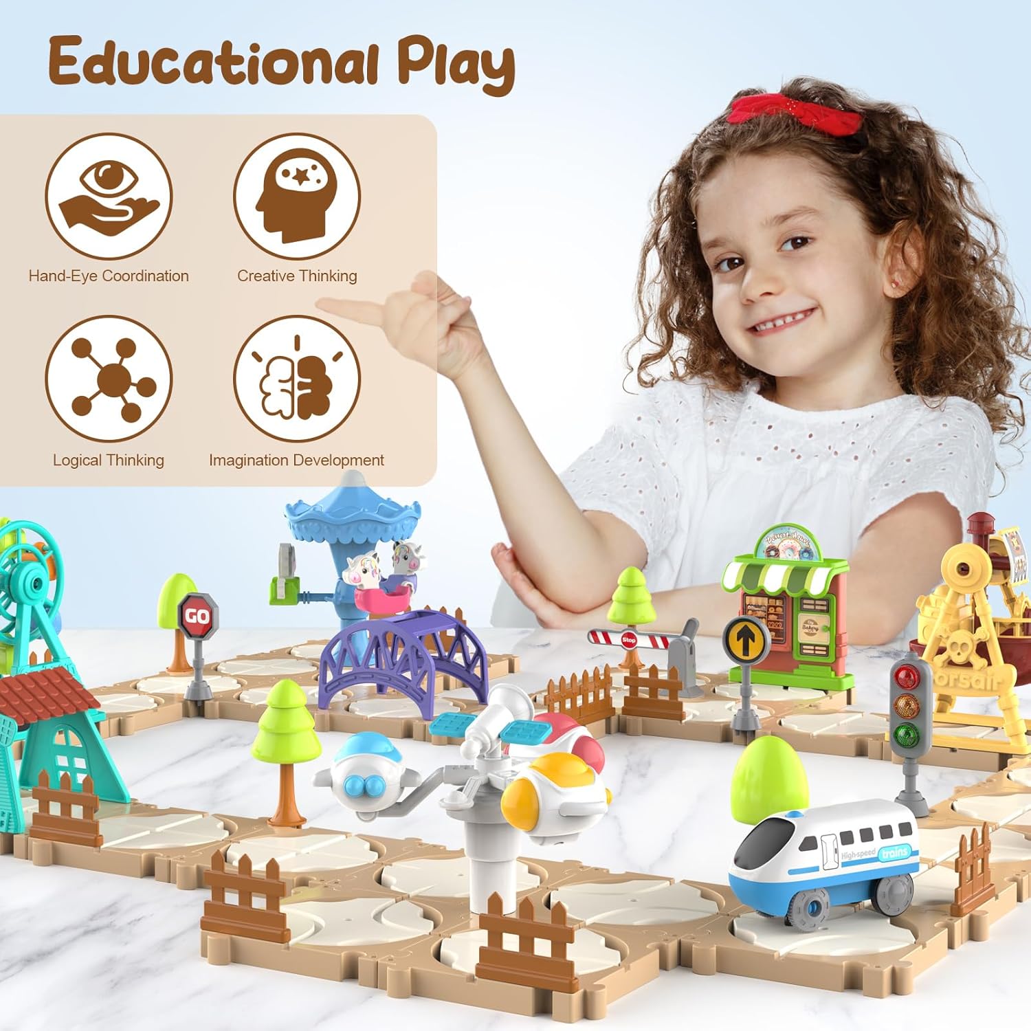 DIY Puzzle Track Car Set Assem - огляд і ціна Kids Education Learning