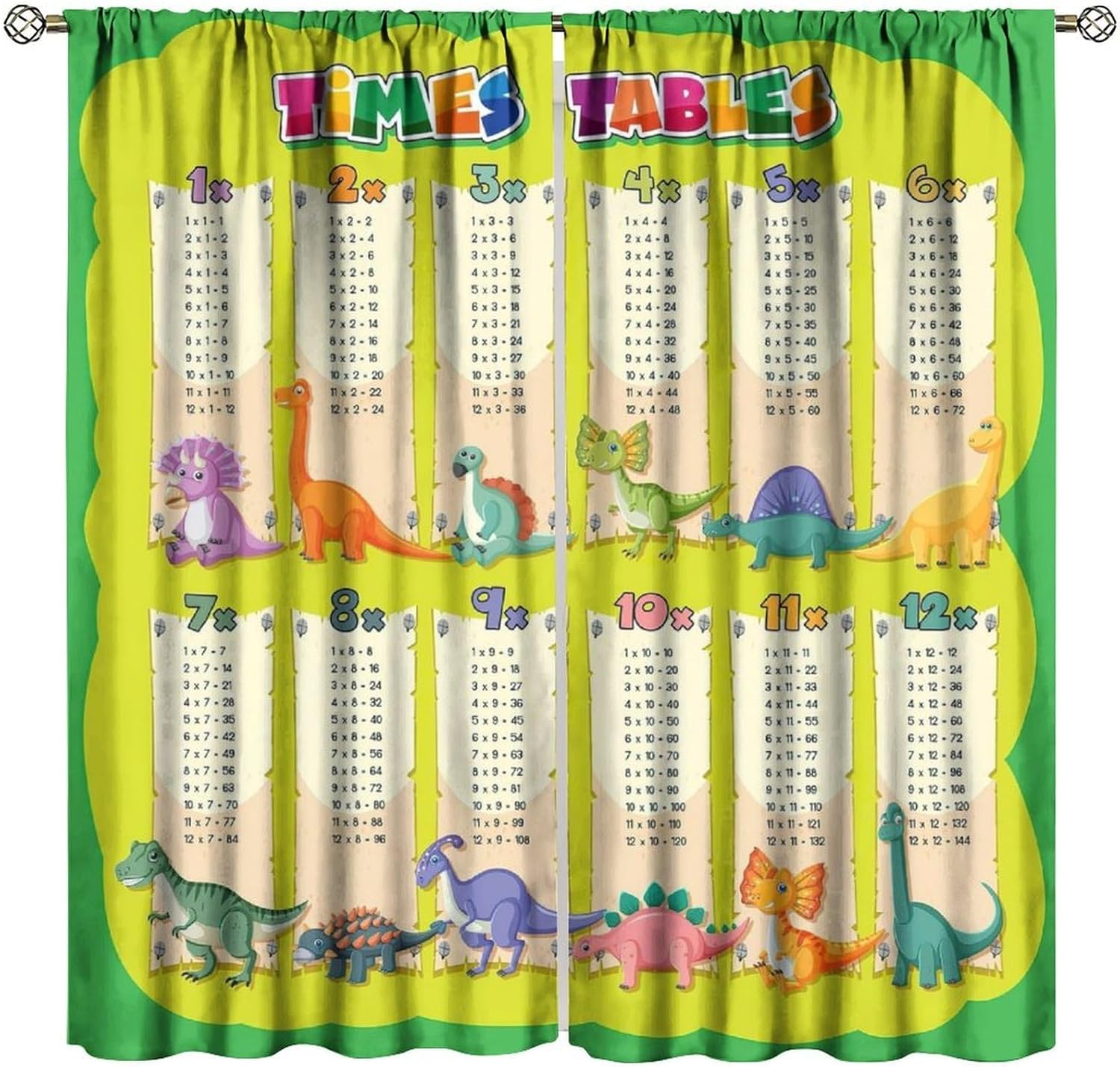 Dinosaur Times Table Curtain M - огляд і ціна Kids Education Youtube