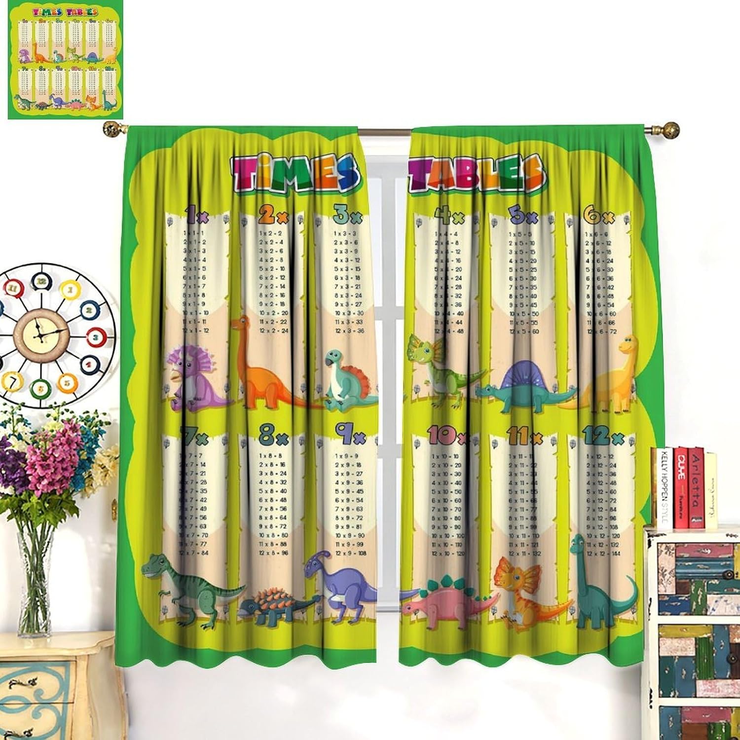 Dinosaur Times Table Curtain M - огляд і ціна Kids Education Youtube