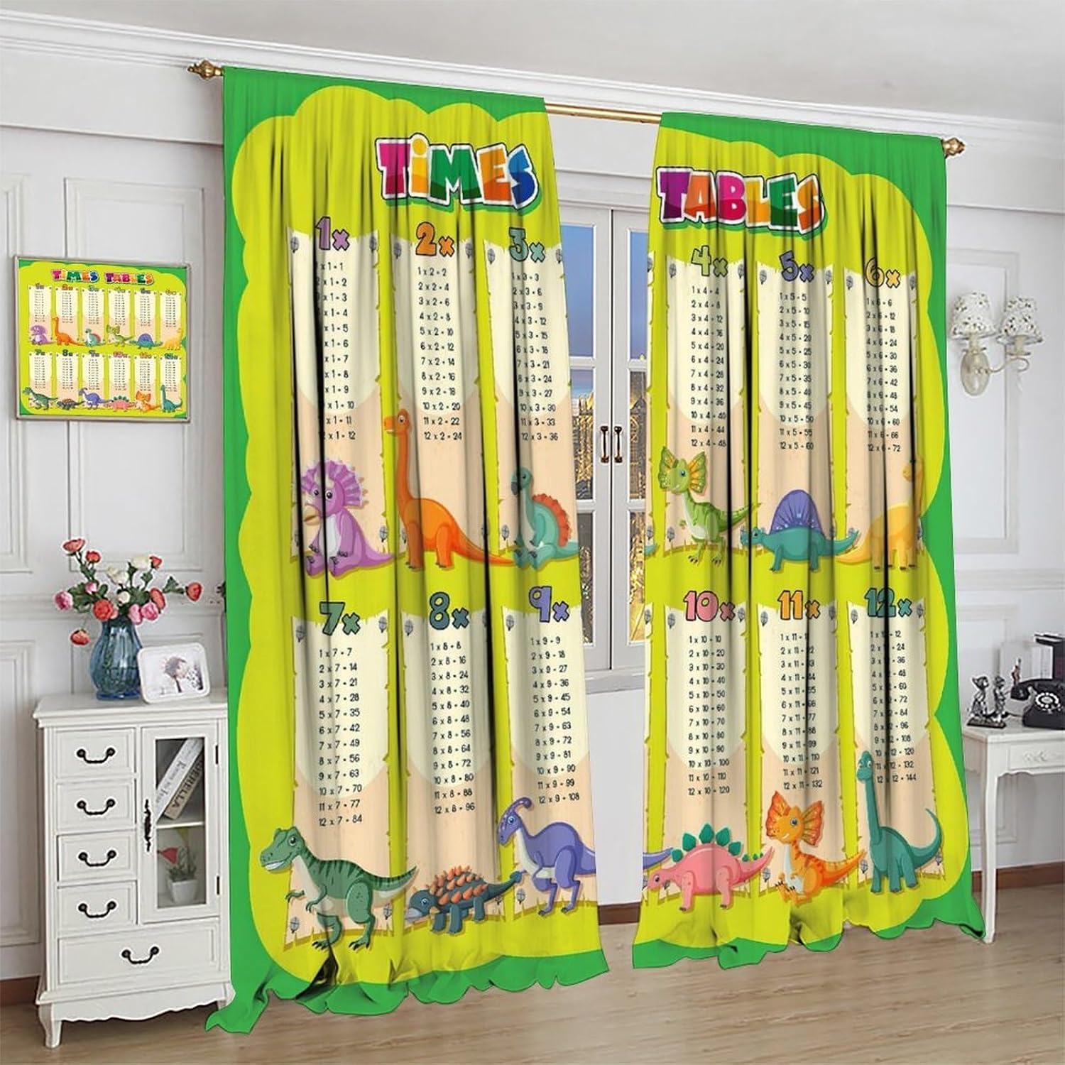 Dinosaur Times Table Curtain M - огляд і ціна Kids Education Youtube