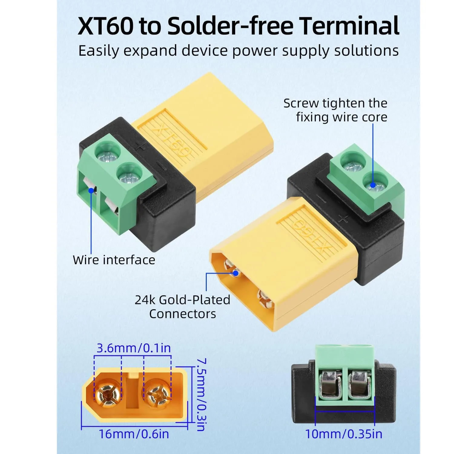 Solderless 2 Pin to XT60 Male  - огляд і ціна Solar System Model
