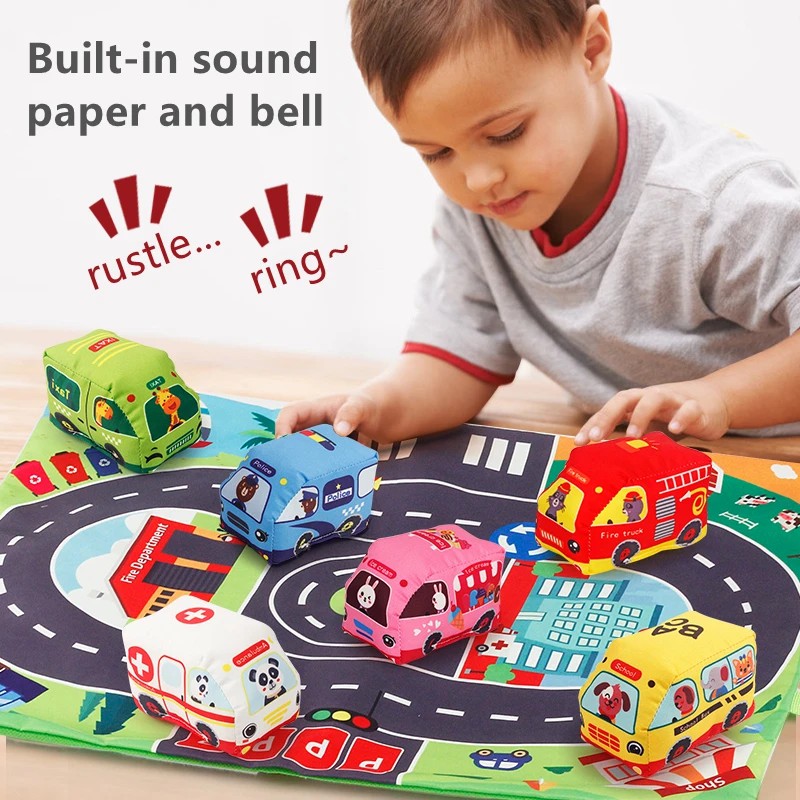 Soft Car Toy Set with Play Mat - огляд і ціна Kids Education Learning